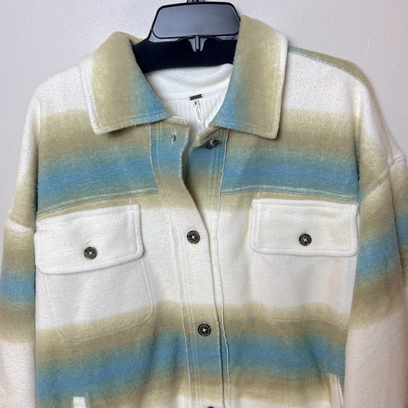 NEW Free People Ruby West Coat thermal lined shacket shirt jacket in Ivory combo - Picture 5 of 14